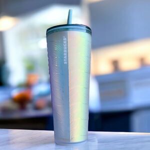 STARBUCKS Matte Mint Mermaid Tail Soft Touch Travel Tumbler 24oz